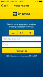 Mobile application ČP Invest | eMan